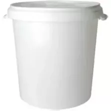 Seau plus couvercle 28L blanc synthetique