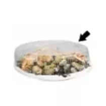 Couvercle PET diametre 350mm transparent pour ravier EPS fruits de mer blanc