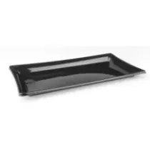 PET plat rectangulaire 160x220mm noir Sabert Pagoda