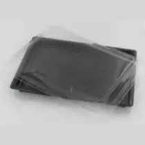 PET plat 255x185mm avec couvercle noir et transparent sushi