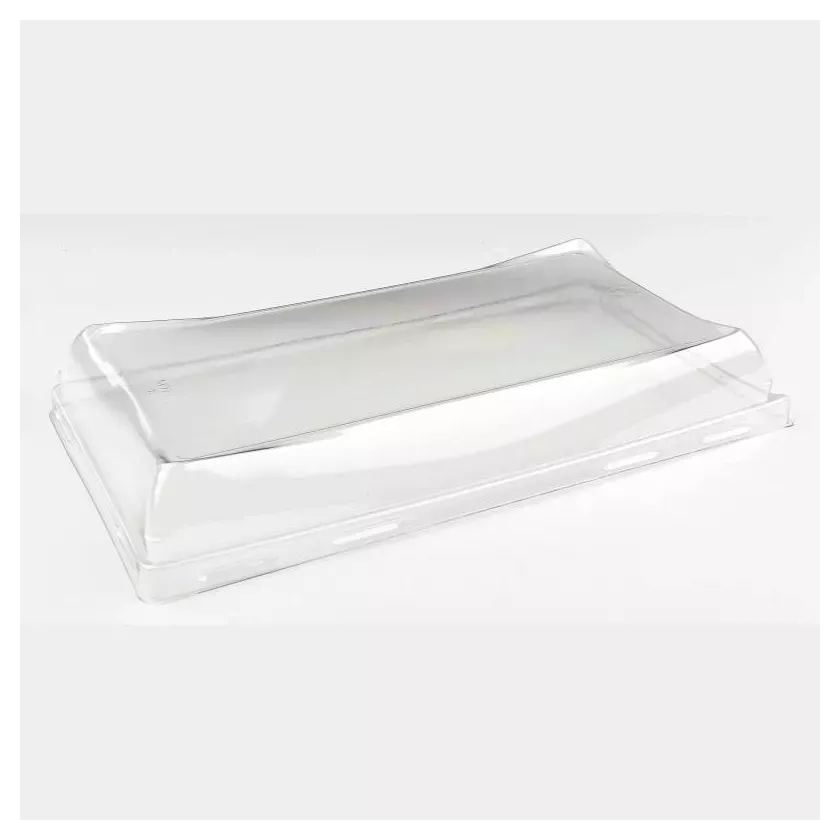 PET couvercle PET plat 120x220mm rectangle transparent Sabert Pagoda
