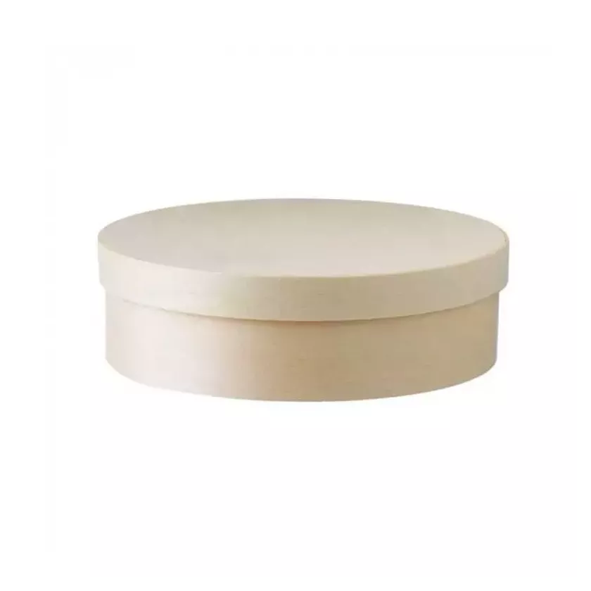 Boite en bois ronde avec couvercle diametre 245mm hauteur 60mm