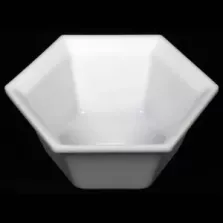 Saladier hexagonal plexi blanc 195x75mm 1 litre