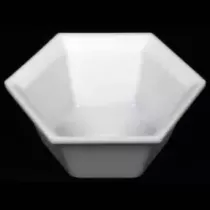 Saladier hexagonal plexi blanc 195x75mm 1 litre