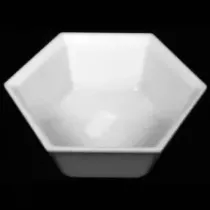 Saladier hexagonal plexi blanc 245x75mm 2 litres