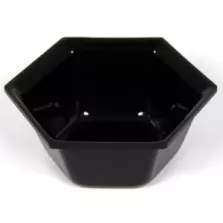 Saladier hexagonal plexi noir 195x75mm 1 litre