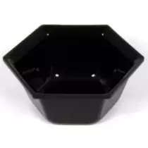 Saladier hexagonal plexi noir 195x75mm 1 litre