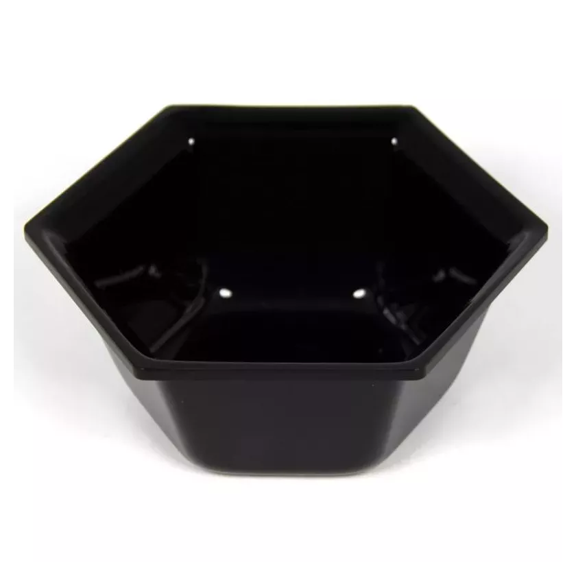 Saladier hexagonal plexi noir 195x75mm 1 litre