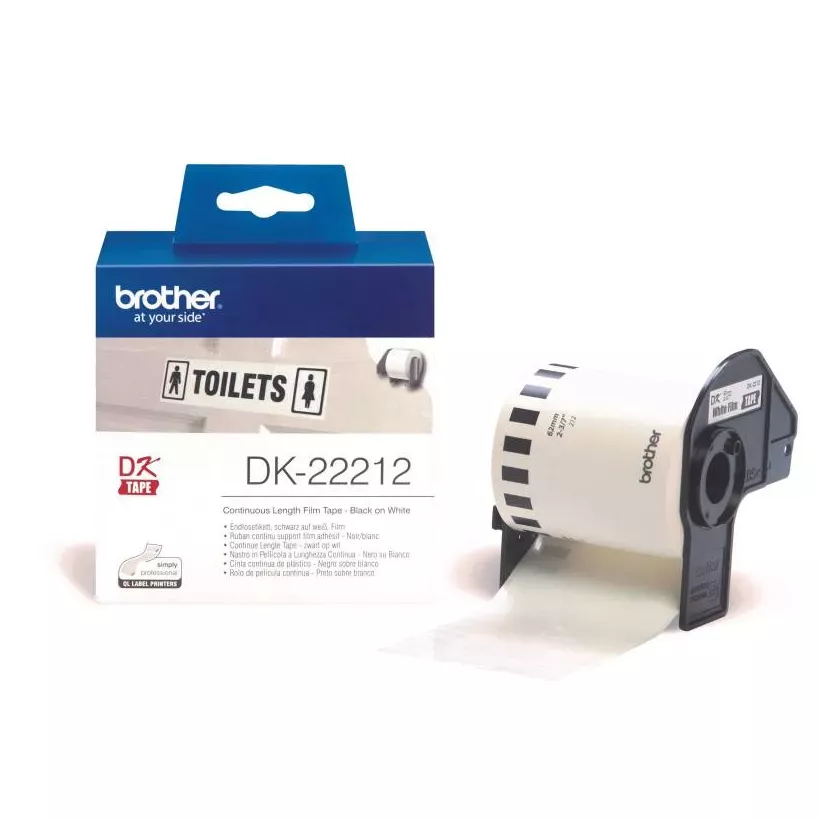 Etiquette continue 62mm 15,24m film blanc Brother DK22212