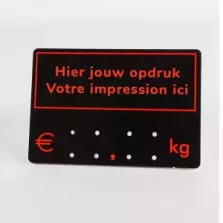 Etiquette sans pic 9x6cm noir cadre rouge et texte rouge 001