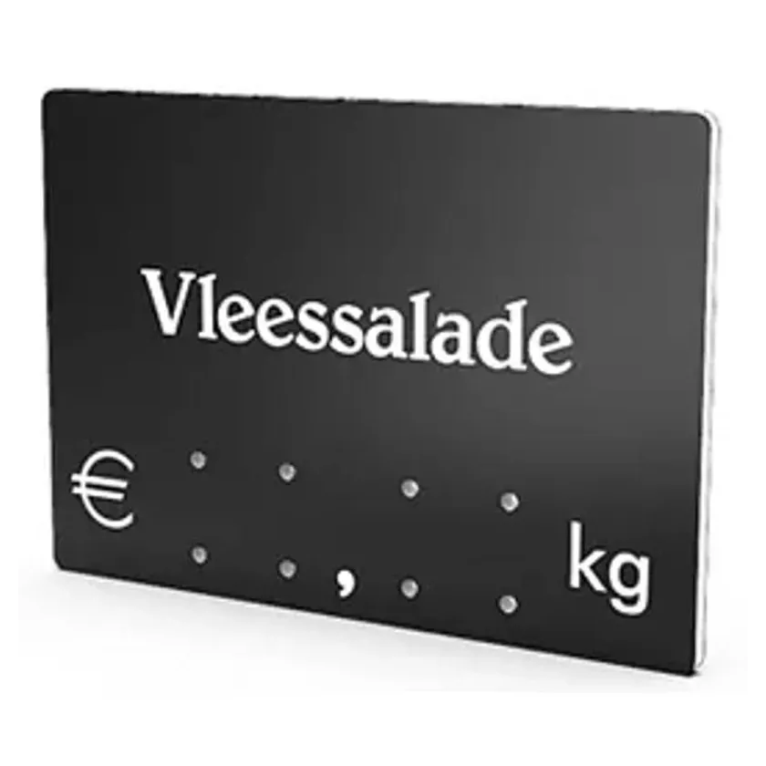 Etiquette sans pic 9x6cm noir avec texte