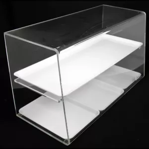 Display comptoir 68cm 2 etages avec 3+1 plats blancs