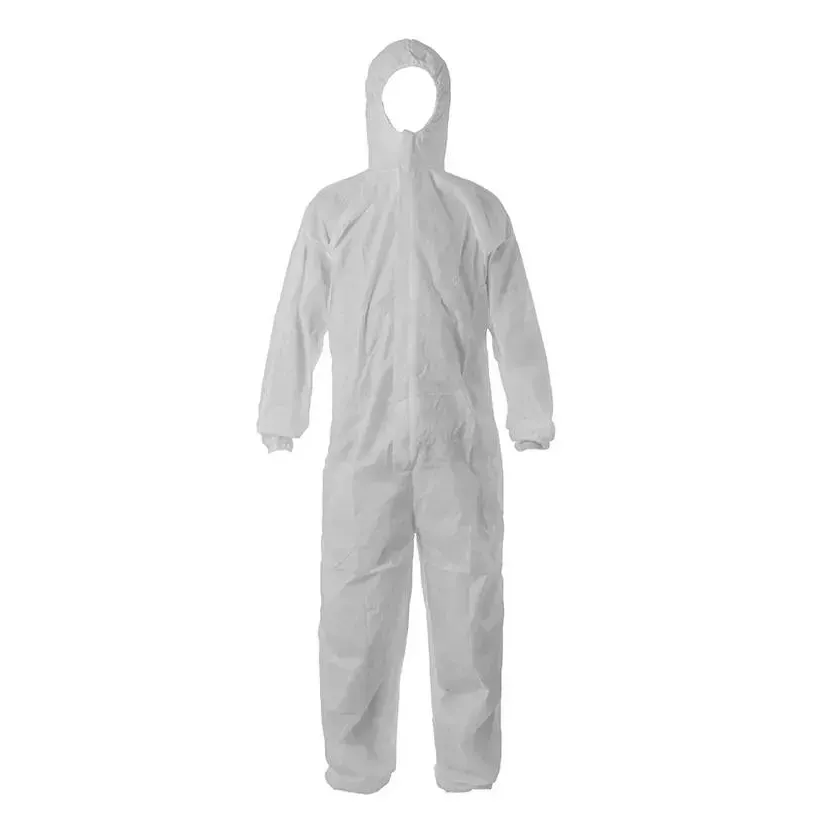 Combinaison jetable non-tissee blanche taille XL avec capuche