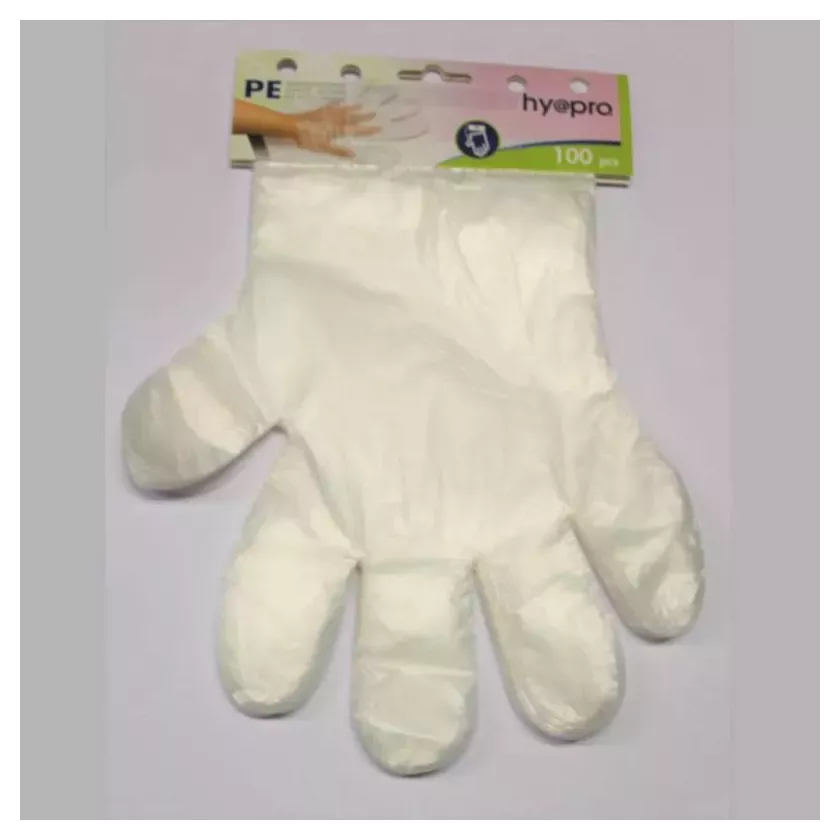 Gants jetables LDPE transparent 27,5cm carton 20x100 pieces