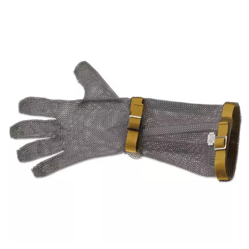 Gant protection 5 doigts poignet 15cm brun XXS