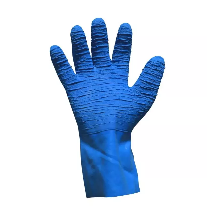 Gant pelleuse M caoutchouc bleu taille 8