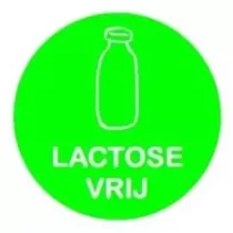 Autocollant sans lactose diametre 3cm fluo vert