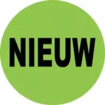 Autocollant nieuw (nouveau NL) diametre 3cm fluo vert