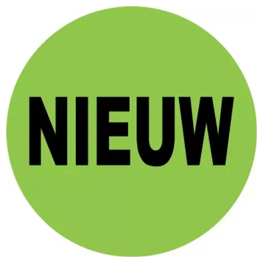Autocollant nieuw (nouveau NL) diametre 3cm fluo vert