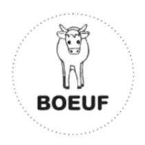 Autocollant boeuf diametre 3,5cm blanc et noir