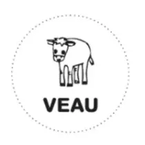Autocollant veau diametre 3,5cm blanc et noir
