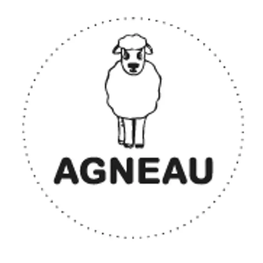 Autocollant agneau diametre 3,5cm blanc et noir
