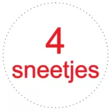 Sticker 4 tranches diametre 3,5cm blanc rouge