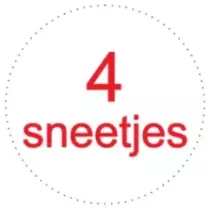 Sticker 4 tranches diametre 3,5cm blanc rouge