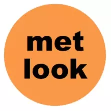 Autocollant met look diametre 4cm fluo orange