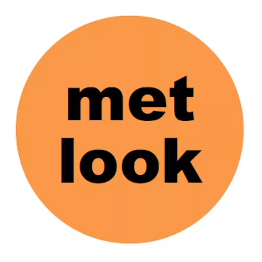 Autocollant met look diametre 4cm fluo orange
