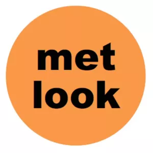 Autocollant met look diametre 4cm fluo orange