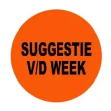 Autocollant suggestion de la semaine diametre 4cm fluo orange