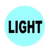 Autocollant light diametre 4cm bleu et noir