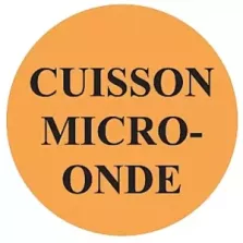 Autocollant cuisson micro-ondes diametre 4cm fluo orange