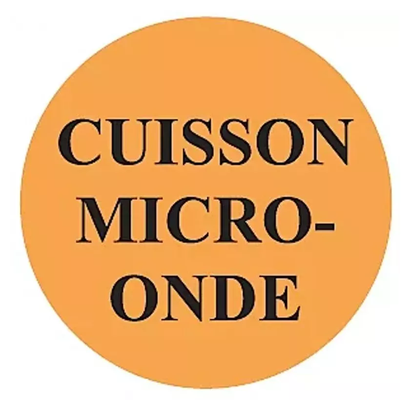 Autocollant cuisson micro-ondes diametre 4cm fluo orange