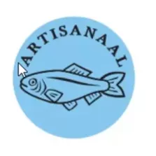 Autocollant artisanal poisson diametre 4cm bleu