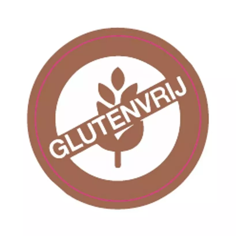 Autocollant sans gluten diametre 4cm blanc et brun clair