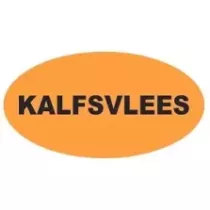 Autocollant veau 25x47mm ovale orange et noir