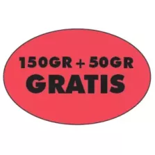 Autocollant 150g+50g gratuit 26x40mm ovale fluo rouge