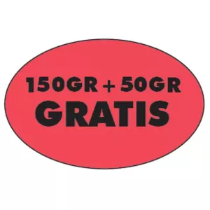 Autocollant 150g+50g gratuit 26x40mm ovale fluo rouge