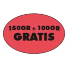 Autocollant 150g+100g gratuit 26x40mm ovale fluo rouge
