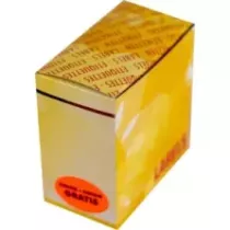 Autocollant 500g+500g gratuit 26x40mm ovale fluo rouge