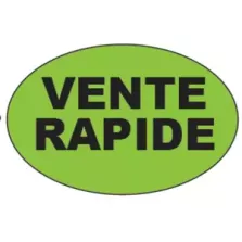 Autocollant vente rapide 26x40mm ovale fluo vert