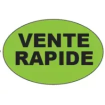 Autocollant vente rapide 26x40mm ovale fluo vert