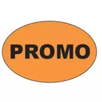 Autocollant promo 26x40mm ovale fluo orange