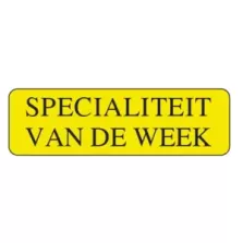 Autocollant specialite de la semaine 15x50mm rectangle jaune