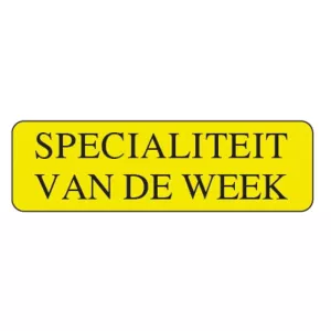 Autocollant specialite de la semaine 15x50mm rectangle jaune