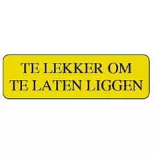 Autocollant trop bon pour le laisser 15x50mm rectangle jaune