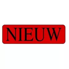 Autocollant nieuw (nouveau NL) 15x50mm rectangle rouge