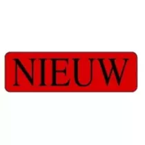 Autocollant nieuw (nouveau NL) 15x50mm rectangle rouge